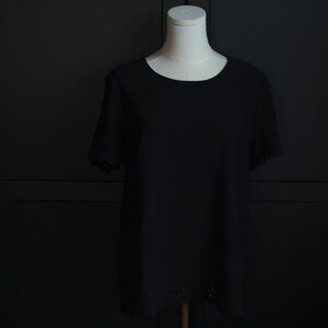 Alfred Sung | Black Short Sleeve Cutout Top